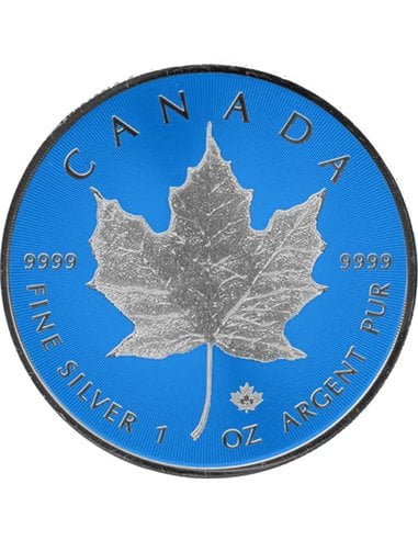 MAPLE LEAF Espacio Azul 1 Oz Moneda Plata 5$ Canada 2023