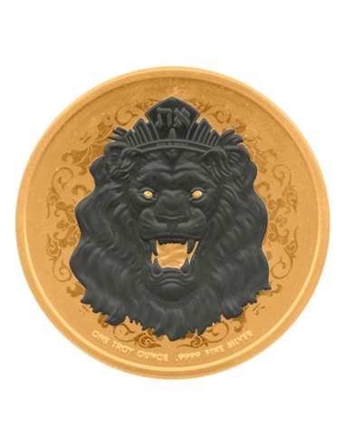 ROARING LION Gold Space Edition 1 Oz Монета Серебро 2$ Ниуэ 2023
