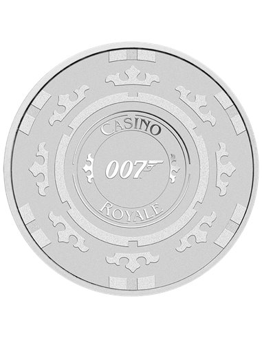CASINO CHIP Джеймс Бонд Казино Рояль 1 Oz Монета Серебро 1$ Тувалу 2023