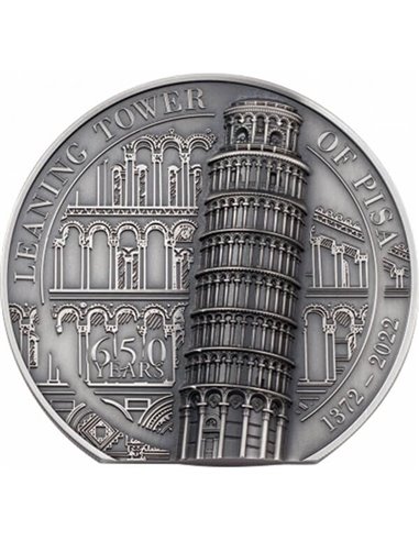 Schiefer Turm von PISA 5 Oz Silbermünze 25$ Cookinseln 2022
