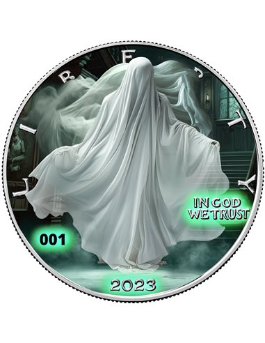 HALLOWEEN Spirits Edition 1 Oz Moneda Plata 1$ USA 2023