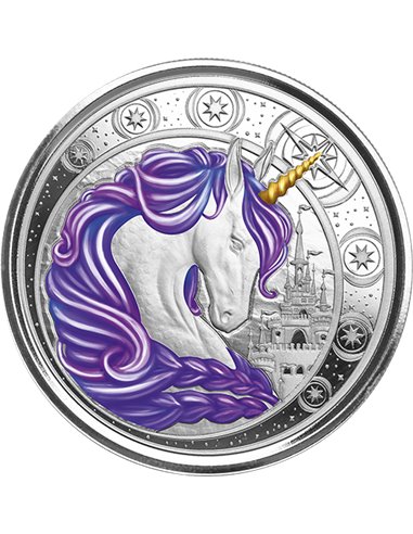 UNICORN AURORA Rainbow Color 1 Oz Монета Серебро 5 Седис Гана 2023
