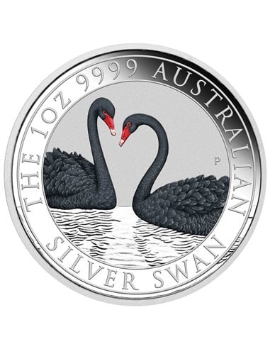 BLACK SWANS Farbige 1-Oz-Silbermünze, polierte Platte, 1 $ Australien 2022