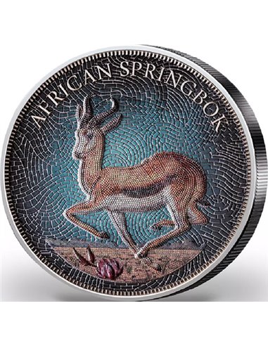 SPRINGBOCK MOSAIC EDITION 1 Kilo Kg Silver Coin 10000 Francs Chad 2020