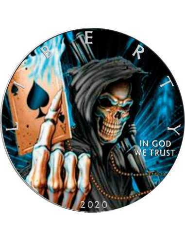 ACE OF DEATH Walking Liberty 1 Oz Серебряная монета 1$ США 2020