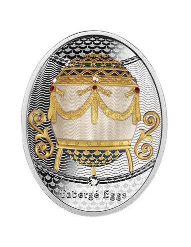 CRADLE GARLANDS Faberge Eggs Silver Coin 1$ Niue 2023