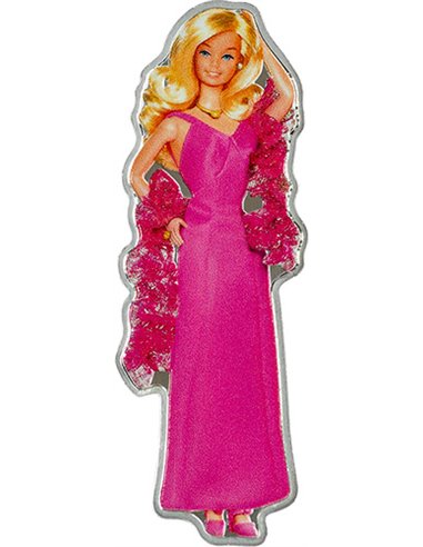 BARBIE SUPERSTAR I Love Barbie 1 Oz Moneda Plata 2$ Solomon Islands 2023