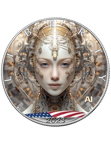 AI CYBER WOMAN 1 Oz Moneda Plata 1$ USA 2023