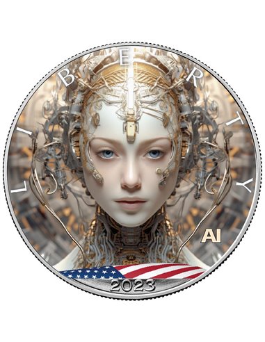 AI CYBER WOMAN 1 Oz Монета Серебро 1$ США 2023