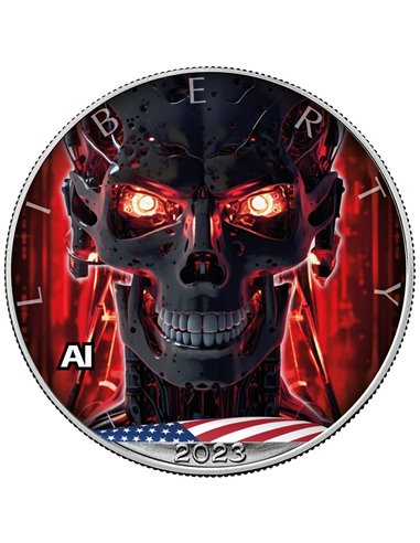 AI TERMINATOR 1 Oz Silver Coin 1$ USA 2023