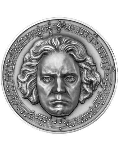 BEETHOVEN 250th Anniversary 3 Oz Silver Coin 3000 Francs Cameroon 2020