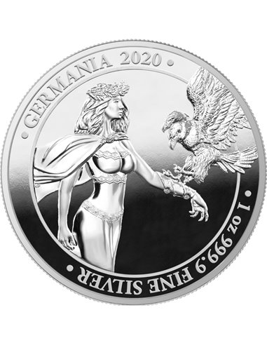 GERMANIA Pièce de 1 once en argent de qualité épreuve numismatique 5 Mark Germania 2020