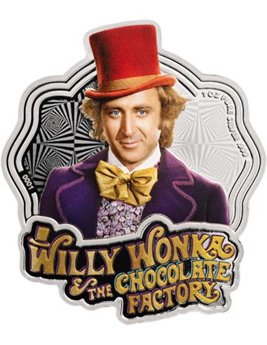WILLY WONKA The Chocolate Factory 1 Oz Silver Coin 5$ Samoa 2024