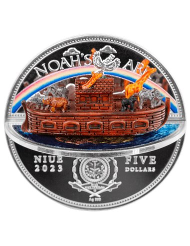 NOAH ARK 3D 2 Oz Moneda Plata 5$ Niue 2023