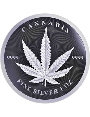 CANNABIS 1 Oz Silver Coin 5000 Francs Chad 2023