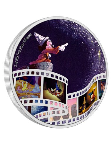 FANTASIA Disney Cinema Arcydzieła 3 Oz Srebrna moneta 10 $ Niue 2023