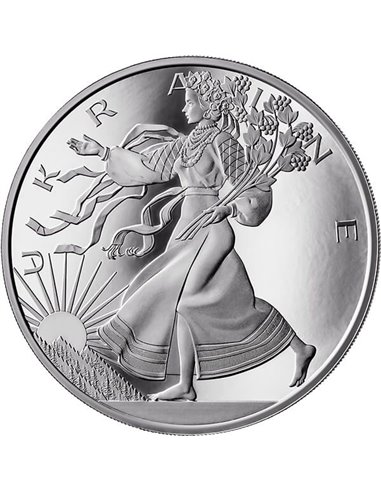 LIBERTY OF UKRAINE Kryptowährung 1 Oz Silbermünze 1000 Satoshi Vereinigte Kryptostaaten 2024