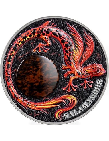 SALAMANDER Chronicles of Fire 2 Oz Silver Coin 10 Cedis Ghana 2024