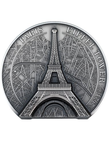 EIFFEL TOWER Historical Monuments 5 Oz Silver Coin 25$ Cook Islands 2024