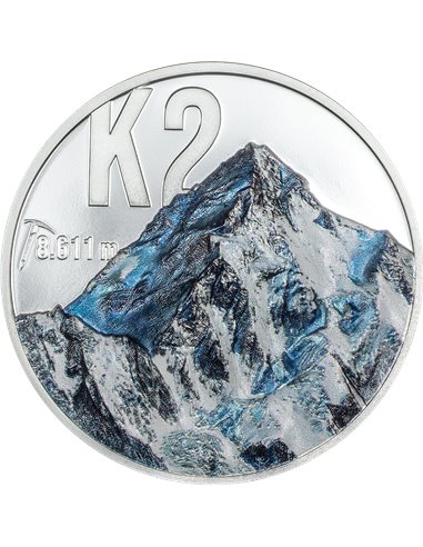 K2 Peaks 2 Oz Srebrna moneta 10 $ Wyspy Cooka 2024