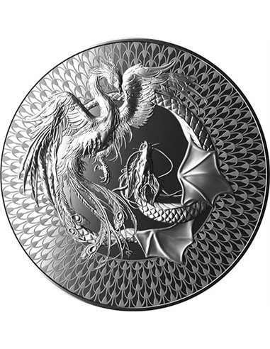 PHOENIX AND DRAGON Proof 2 Oz Монета Серебро 5$ Ниуэ 2024