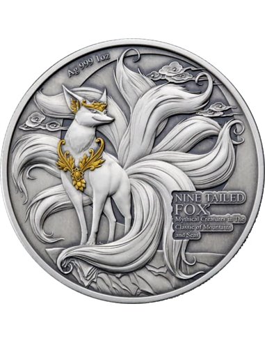 NINE TAILED FOX Mythical Creature 1 Oz Монета Серебро 2$ Самоа 2024