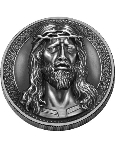 JEZUS Z KORONĄ CIERNIOWĄ 1 Oz Srebrna Moneta 2000 Franków Kamerun 2024