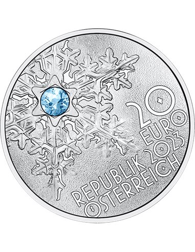 SECRETS OF SNOW Монета Серебро 20€ Евро Австрия 2023