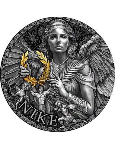 NIKE Die große griechische Mythologie 2 Oz Silbermünze 2000 Franken Kamerun 2024