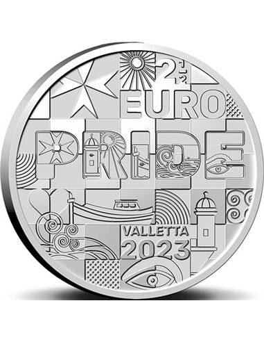 EUROPRIDE Блистерная монета 2,5 Евро Мальта 2023 года