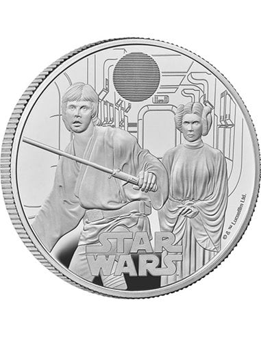 ЗВЕЗДНЫЕ ВОЙНЫ R2-D2 & C-3PO 1 унция Серебряная монета пруф 2 фунта Великобритания 2023 г.