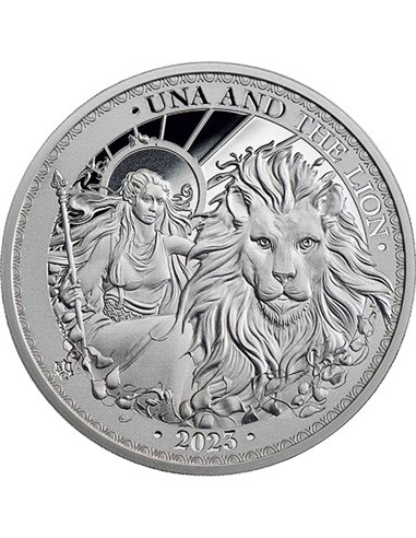 UNA & THE LION 1 uncja srebrna moneta próbna 1 funt Święta Helena 2023