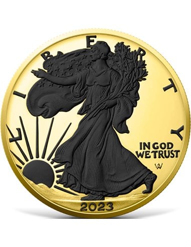 GOLD BLACK PLATINUM American Eagle 1 Oz Монета Серебро 1$ США 2023