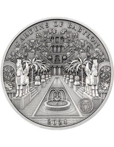 GARDENS OF BABYLON Seven Wonders of the World Монета Серебро 10$ Соломоновы Острова 2024