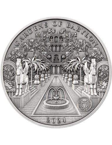 GARDENS OF BABYLON Seven Wonders of the World Silver Coin 10$ Solomon Islands 2024