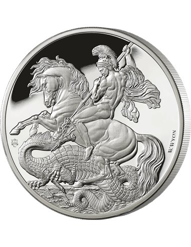 ДЖОРДЖ И ДРАКОН 1 унция Серебряная монета пруф 1 фунт Святой Елены 2023 года