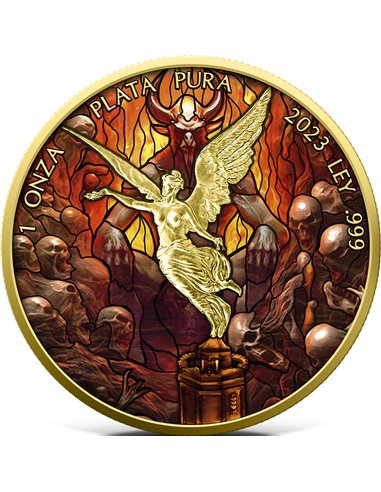 HELL Stained Glass Edition 1 Oz Silver Coin Mexico 2023