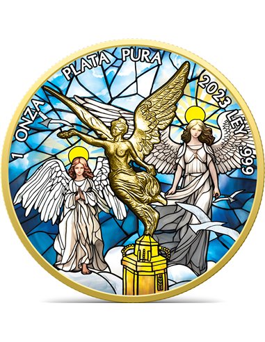 HEAVEN Stained Glass Edition 1 Oz Серебряная монета Мексика 2023 года